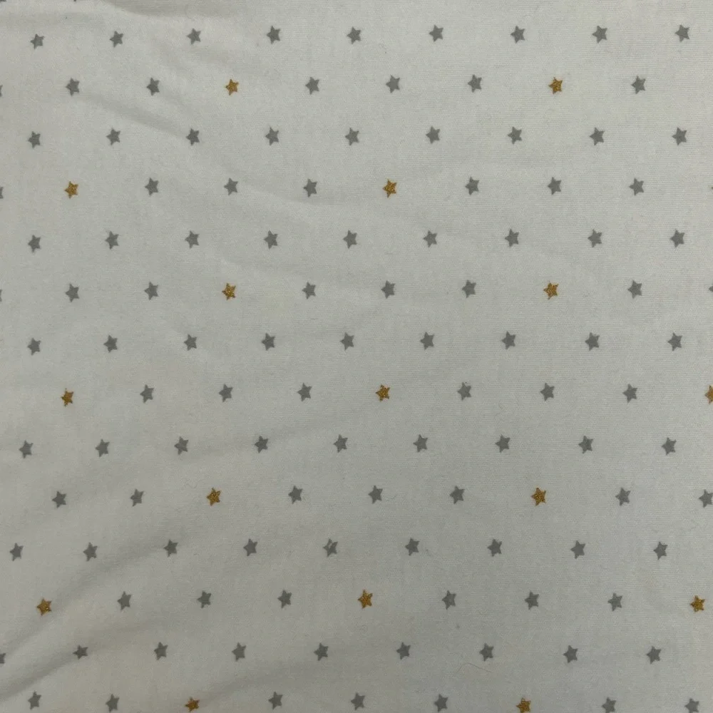 Baby's Only White Star Print Swaddle Blanket - Gold & Gray Stars